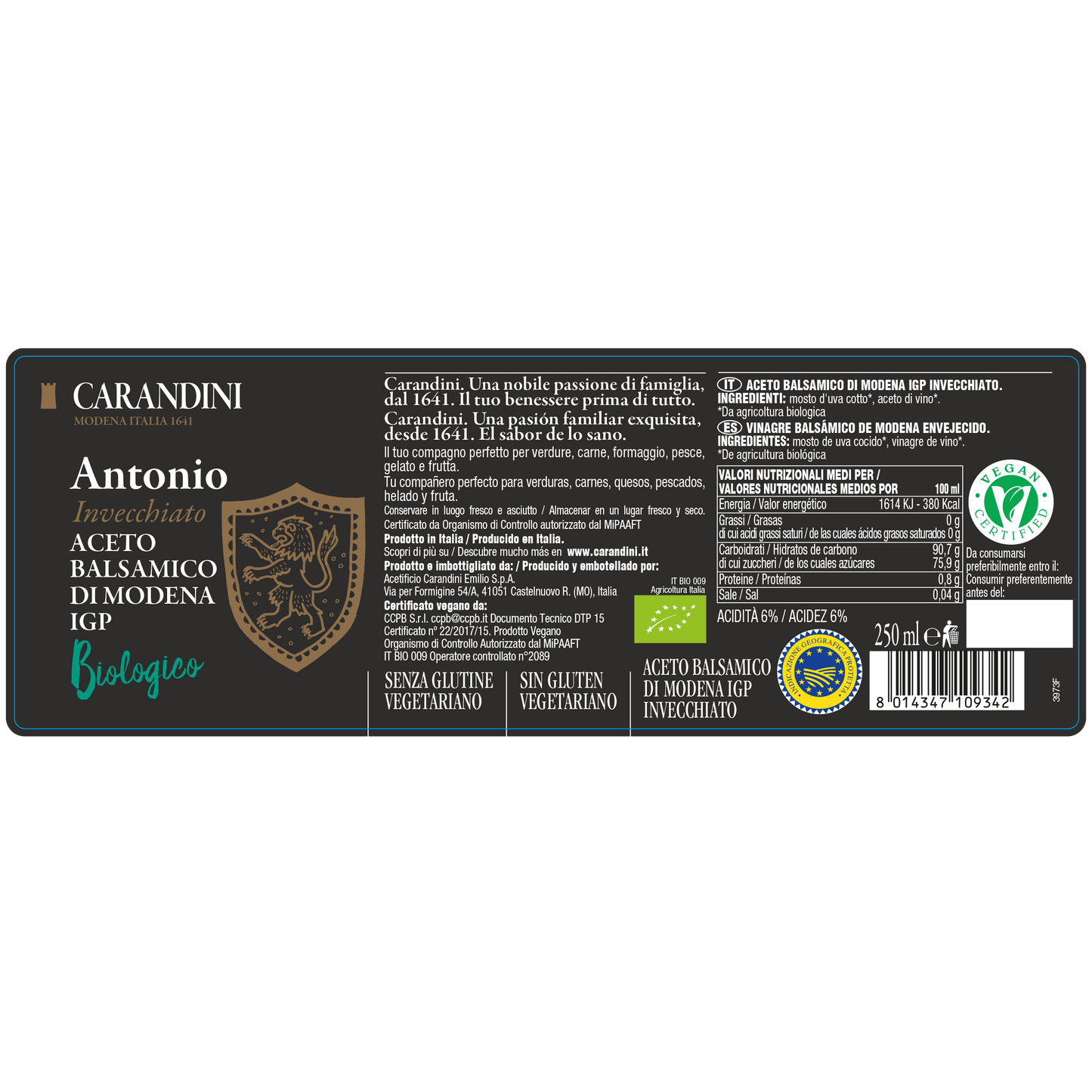 Antonio Aceto Balsamico di Modena IGP Invecchiato Biologico