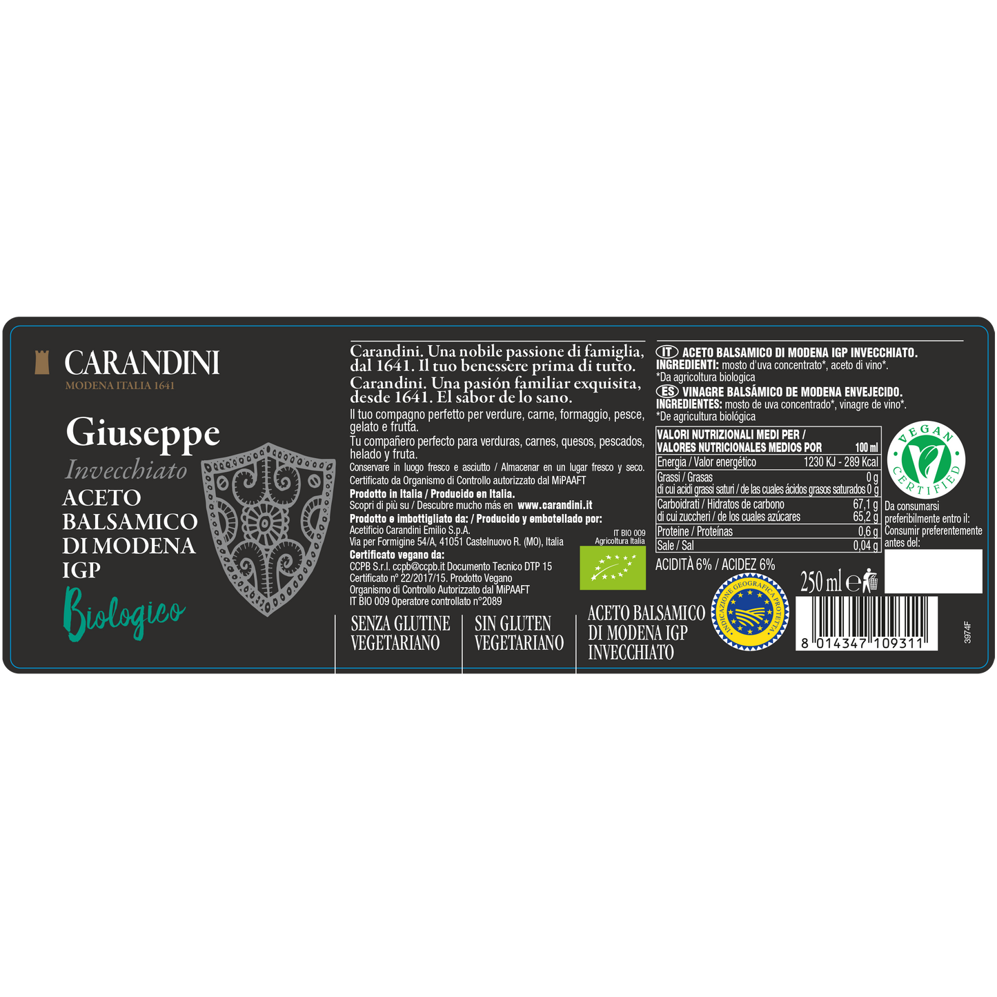 Giuseppe Aceto Balsamico di Modena IGP Biologico