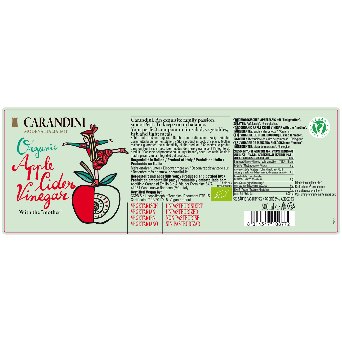 Aceto di Mele Biologico con la "madre"