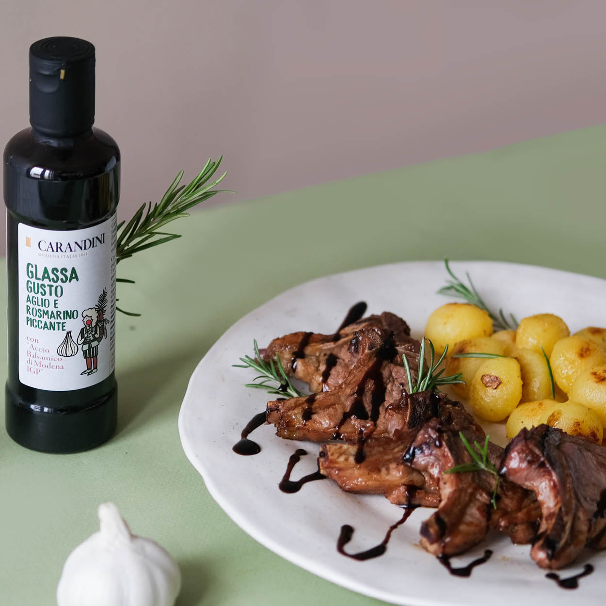 Glassa gusto Aglio e Rosmarino piccante con Aceto Balsamico di Modena IGP
