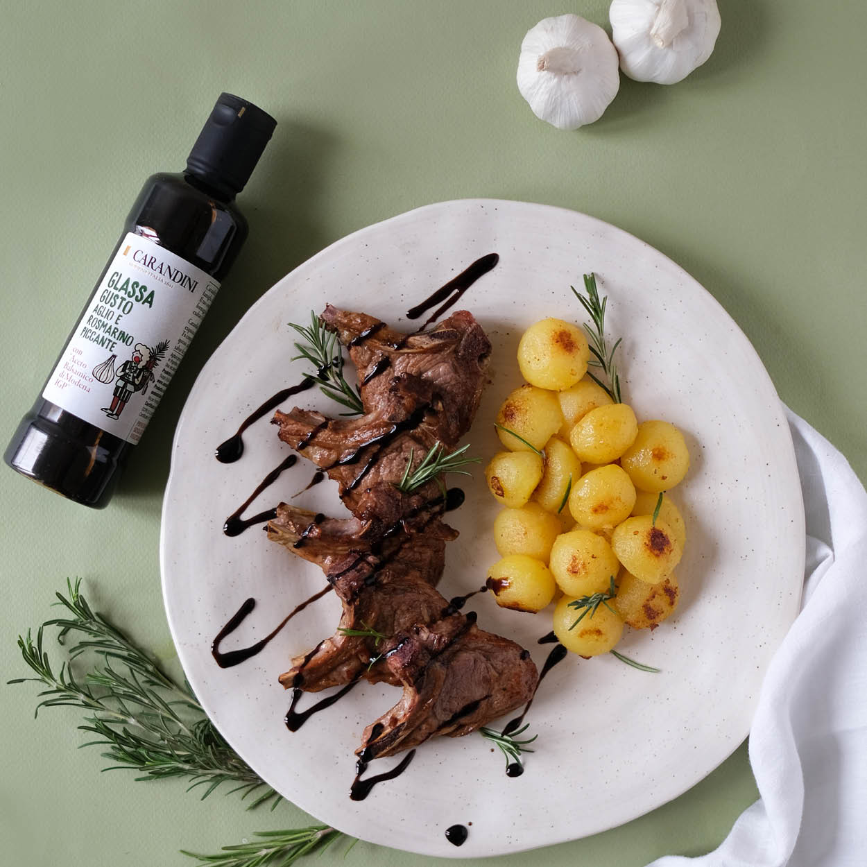 Glassa gusto Aglio e Rosmarino piccante con Aceto Balsamico di Modena IGP