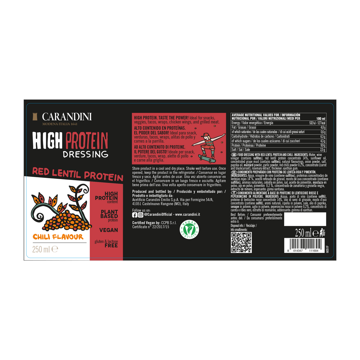 HIGH PROTEIN DRESSING con Proteine delle Lenticchie Rosse - GUSTO PICCANTE