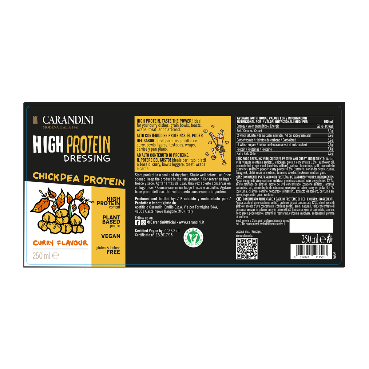 HIGH PROTEIN DRESSING con Proteine dei ceci - GUSTO CURRY