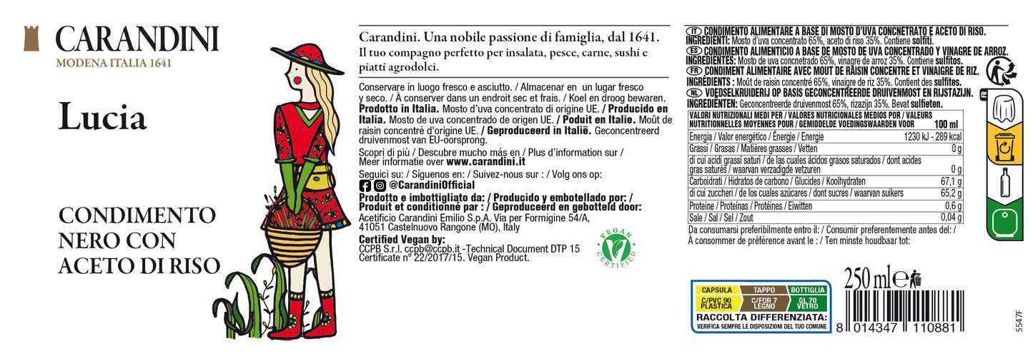 Lucia Condimento Nero con Aceto di Riso