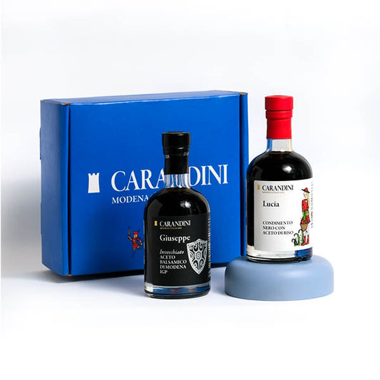 DUO KIT GIUSEPPE Aceto Balsamico di Modena IGP Invecchiato e LUCIA Condimento Nero con Aceto di Riso
