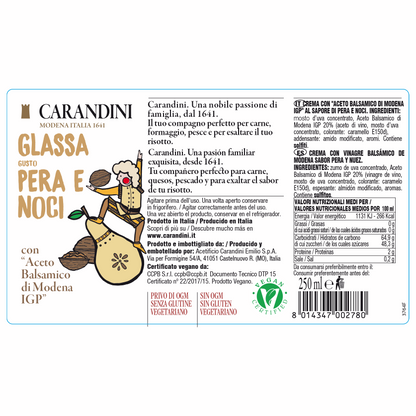 Glassa gusto Pera e Noci con Aceto Balsamico di Modena IGP