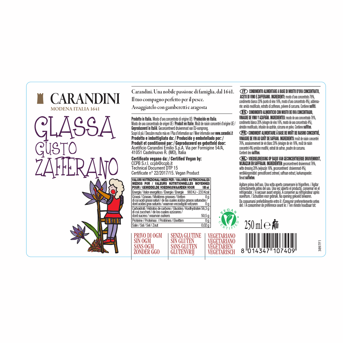 Glassa gusto Zafferano con Condimento Bianco e Curcuma
