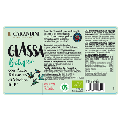 Glassa con Aceto Balsamico di Modena IGP Biologica